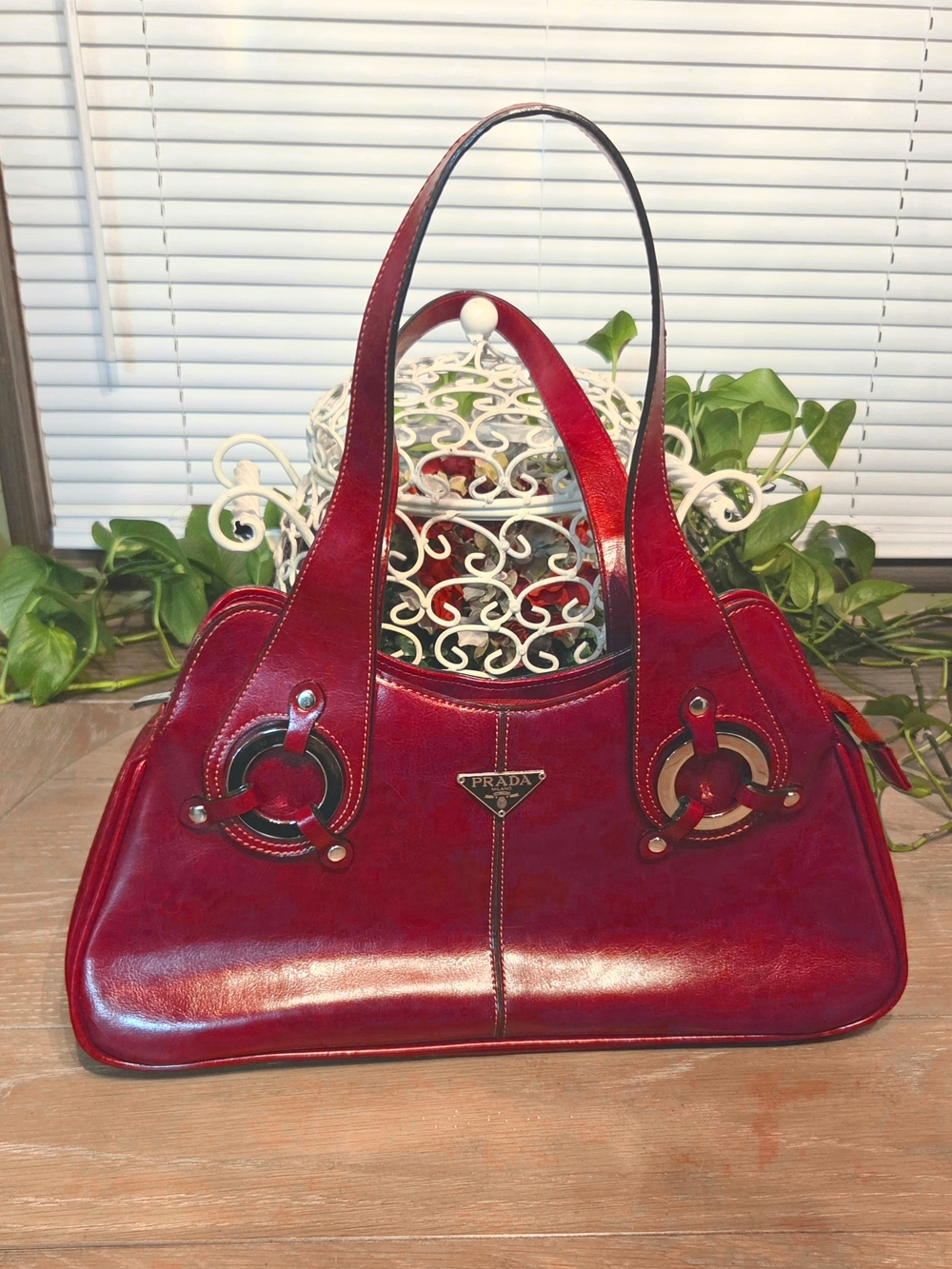 *VERY RARE!* Rina Rich "Prada" Vintage Brilliant Red Purse *READ DESCRIPTION!!* - Picture 2 of 13